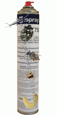 Ungeziefer befreien! Ungezieferspray ist ein Spray 750 ml bekämpft fliegende und kriechende Haus - Ungeziefer / Insekten mit intensiver Sofortwirkung und Langzeitwirkung von bis zu 6 Wochen.