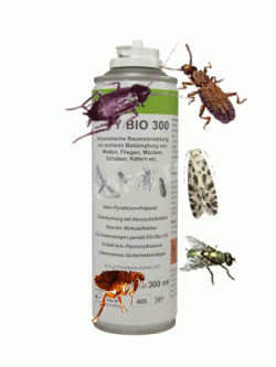 EG-ÖKO Verordnung, "Insektenbekämpfungmittel" Bio PY 300, Raumverneblung gegen Schadinsekten